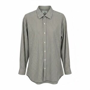 Brioni Tailored Italy Neiman Marcus Mens Striped Long Sleeve Shirt XL NOTES - CJ